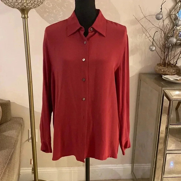 Charter club silk blouse size PM - Picture 1 of 5